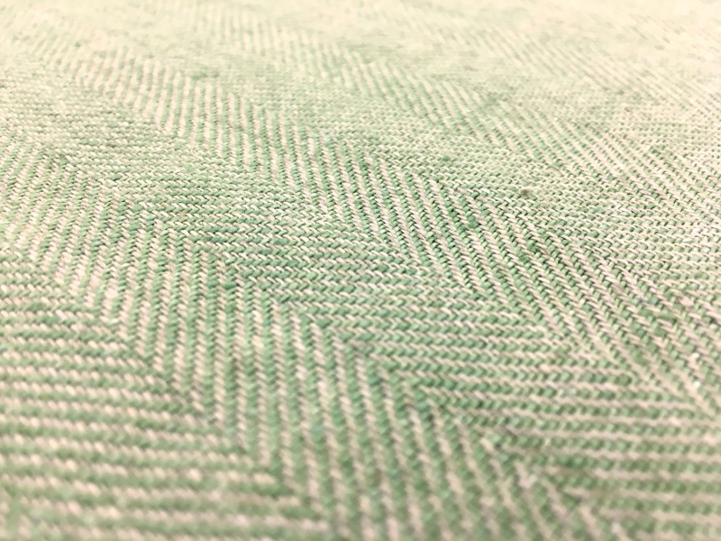 Linen Herringbone in Apple Green2