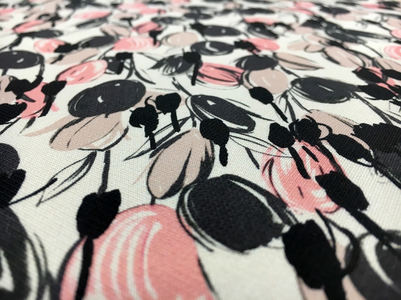 Printed Silk Gazar with Degradé Abstract Tulips3