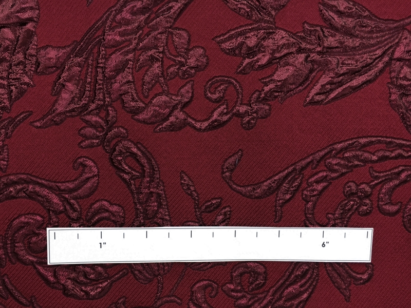 Floral and Paisley Pattern Silk Blend Metallic Cloqué Brocade1