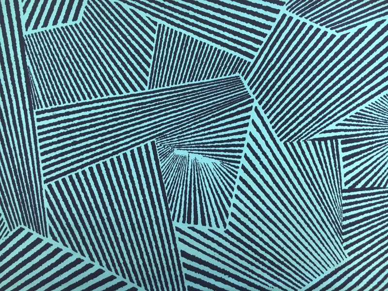 Poly Spandex Jersey Print in Navy and Aqua0