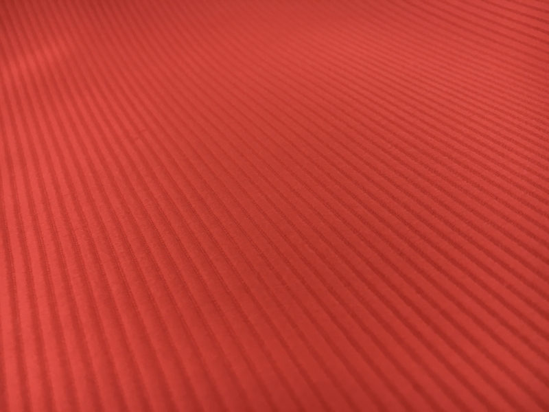 Italian Cotton and Acetate Ottoman in Rosso2