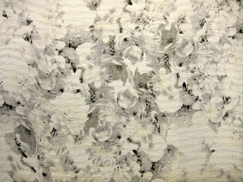 Silk Blend Metallic Double Layer Printed Organza0