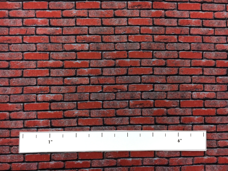 Cotton Broadcloth With Brick Wall Print1