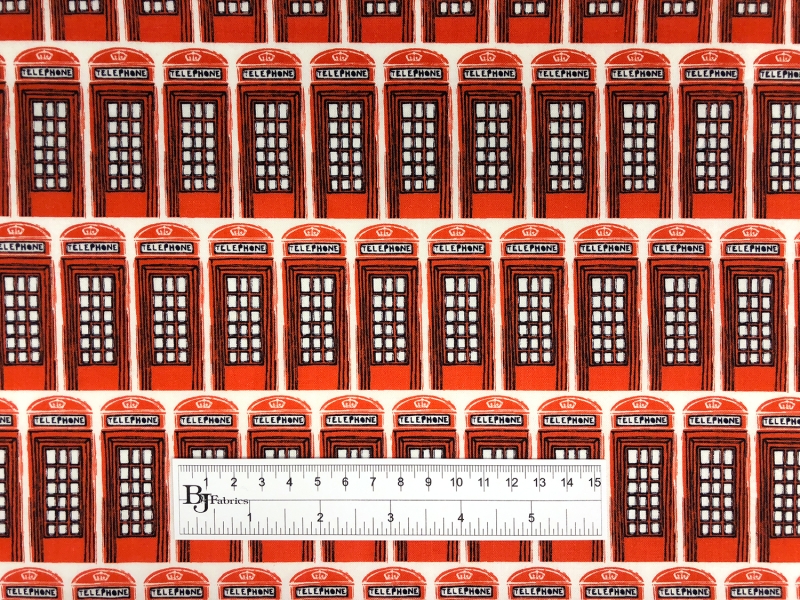 Cotton Broadcloth London Booths Print3