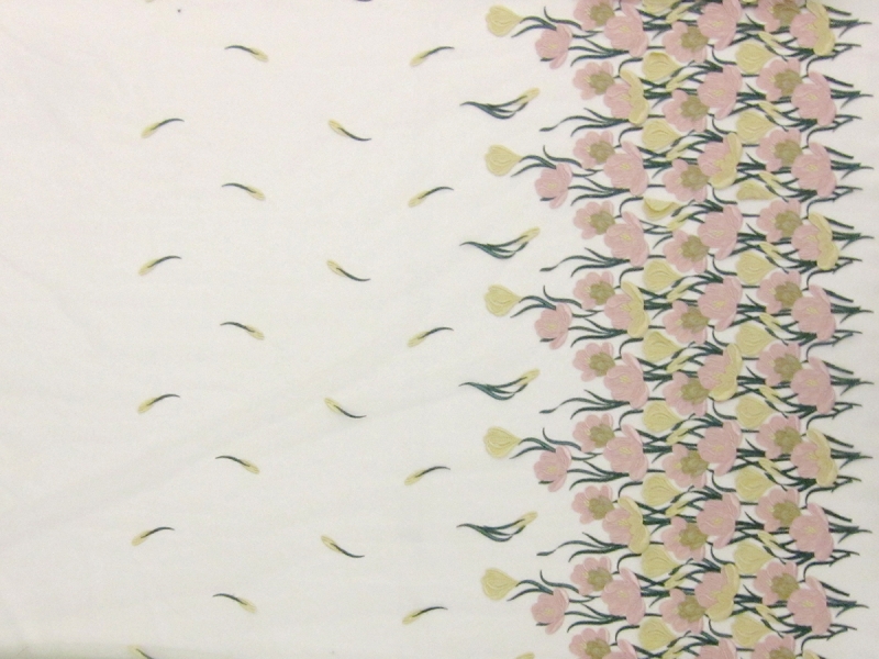 3D Flowers on Embroidered Tulle0