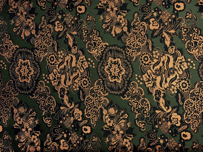 Metallic Jacquard with Rows of Flowers0