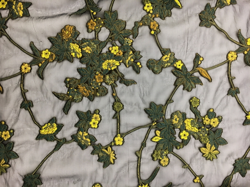 Silk Organza with Floral Fil Coupé0