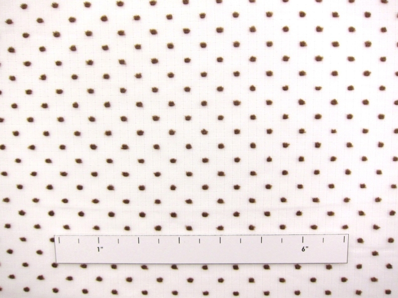 Cotton Plumetis in Brown1