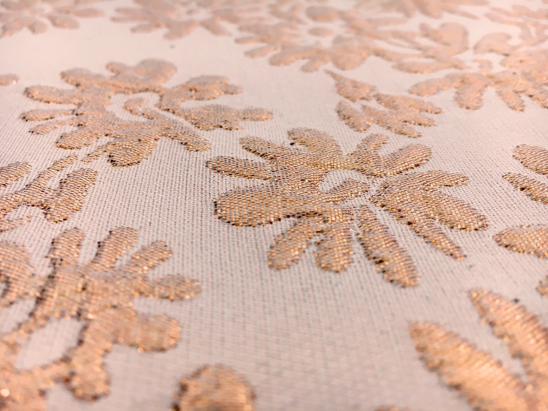 Metallic Floral Brocade in Light Copper2