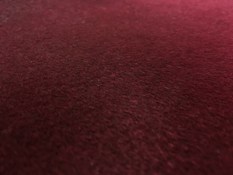 Virgin Wool Coating in Bordeaux0